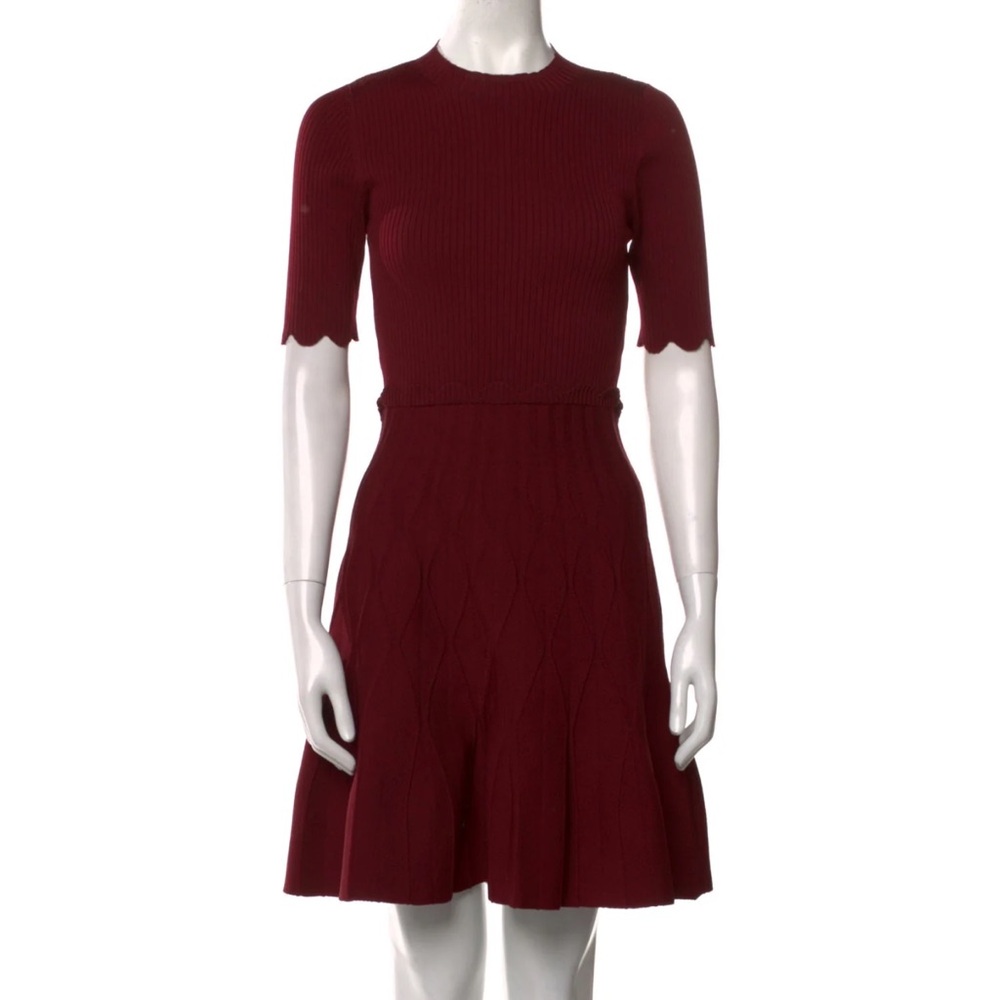 Elegant Burgundy Knit Dress